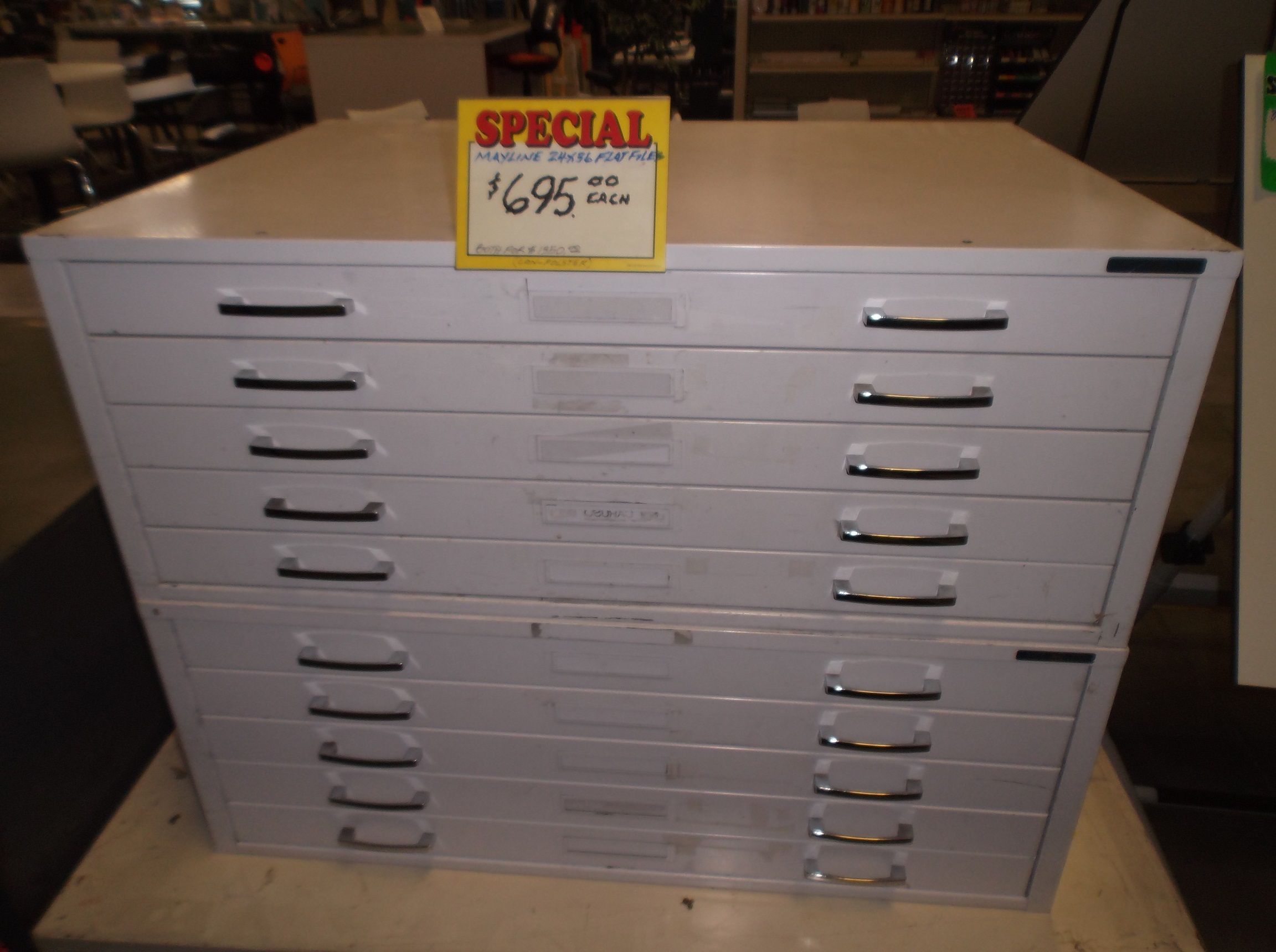5-Drawer Facil Steel Flat File Cabinet - For 30 x 42 Documents